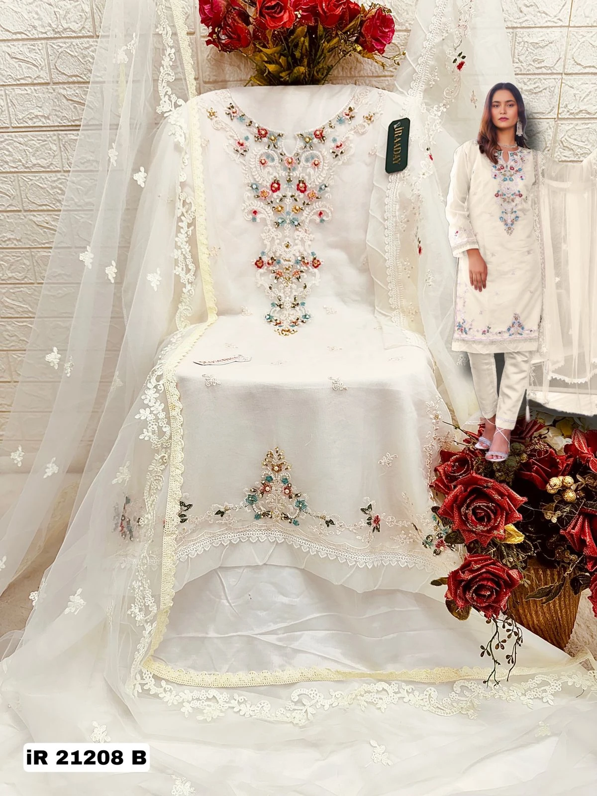 Fepic Ir 21208 Abc Organza Wholesale Pakistani Salwar Suit Catalog — Wholesale Pakistani Suits, MPA wholesale from Surat — view 4